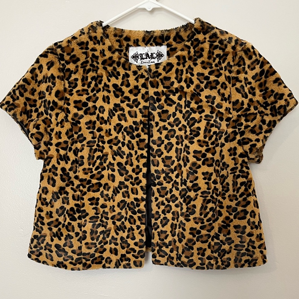Live a Little Animal Print Faux Fur Open Cardigan Shawl